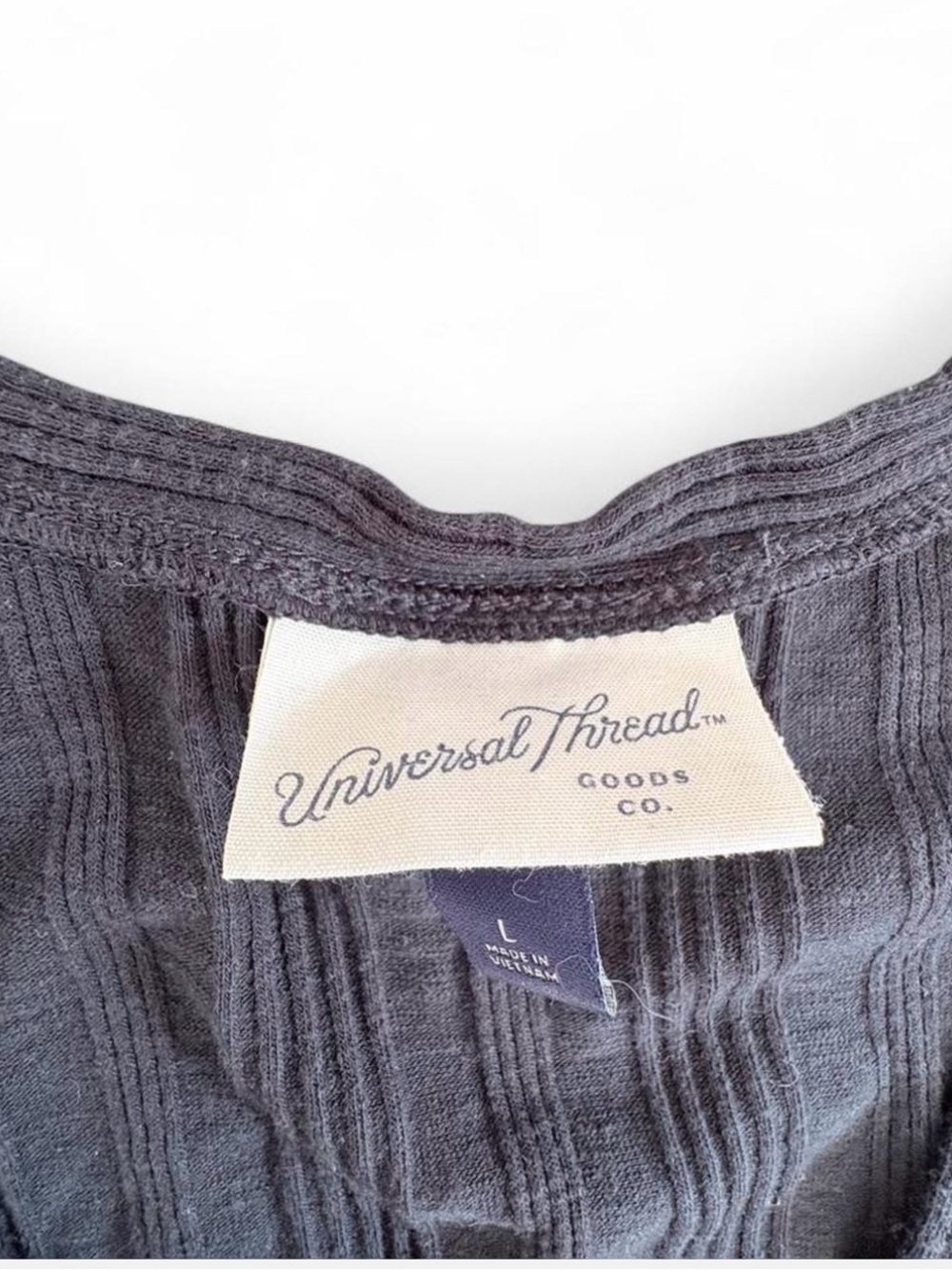 Universal Thread Black Ribbed Button-Front Tank - Picture 2 of 3